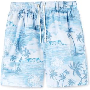 Palm Angels, Badkleding, Heren, Blauw, M, Polyester, Indigo Blue Sunset Swim Shorts