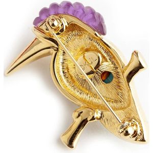 Kenneth Jay Lane Pre-owned, Hummingbird broche set Geel, Dames, Maat:ONE Size