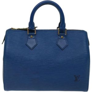 Louis Vuitton Vintage, Pre-owned, Dames, Blauw, ONE Size, Leer, Tweedehands leren Louis Vuitton tassen