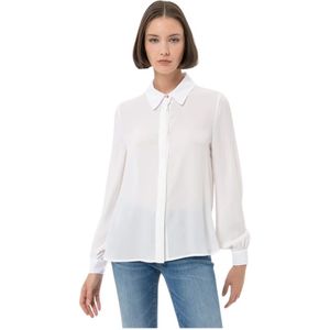 Fracomina, Blouses & Shirts, Dames, Wit, L, Polyester, Georgette klassieke overhemd met verborgen knopen