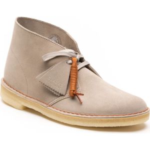 Clarks, Schoenen, Heren, Beige, 41 1/2 EU, Suède, Platte Suède Woestijnlaarzen