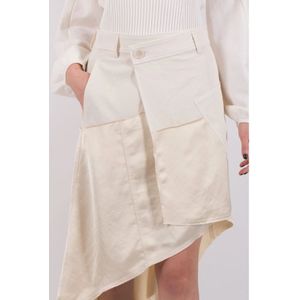 JW Anderson, Rokken, Dames, Wit, M, Offwhite Asymmetrische Gepanelde Rok - XXS