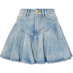 Balmain, Rokken, Dames, Blauw, S, Denim, Denim rok