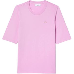 Lacoste, Tops, Dames, Roze, M, Katoen, Roze T-shirts en Polos