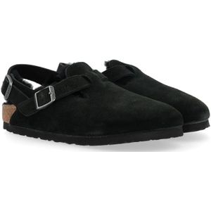 Birkenstock, Schoenen, Dames, Zwart, 39 EU, Suède, Zwarte Shearling Suède Laarzen