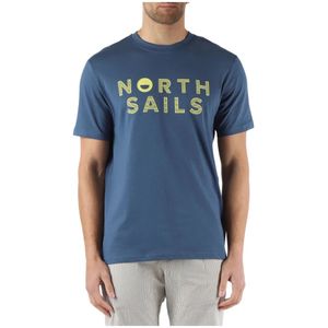 North Sails, Tops, Heren, Blauw, XL, Katoen, Katoenen Logo T-shirt