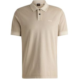 Boss, Tops, Heren, Beige, S, Katoen, Klassiek Poloshirt