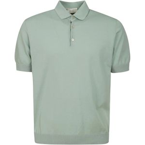 Filippo De Laurentiis, Katoenen Polo Shirt Korte Mouw Knoop Groen, Heren, Maat:2XL