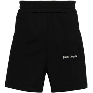 Palm Angels, Korte broeken, Heren, Zwart, S, Sport Shorts met Logo