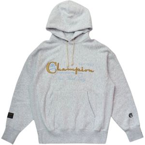 Champion, Sweatshirts & Hoodies, Heren, Grijs, M, Grijze hoodie met logo