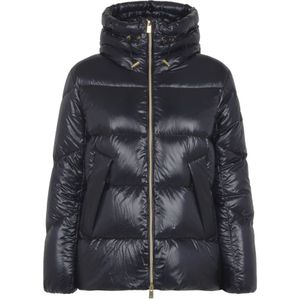 Tatras, Blauwe Anorak Donsjas met Contrast Interieur Blauw, Dames, Maat:L