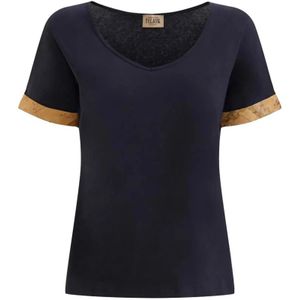 Alviero Martini 1a Classe, Tops, Dames, Blauw, XS, Katoen, Blauwe T-shirt en Polo Prima Classe