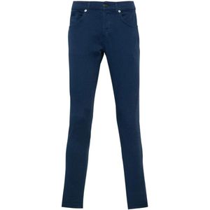 Dondup, Blauwe Stretch Denim Jeans Blauw, Heren, Maat:W29