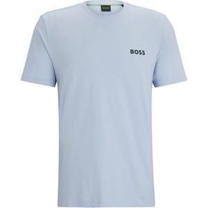 Hugo Boss, Tops, Heren, Blauw, 3Xl, Katoen, Lichtblauw T-shirt Ronde Hals