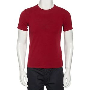 Armani Pre-owned, Pre-owned, Dames, Rood, M, Katoen, Pre-owned Cotton tops