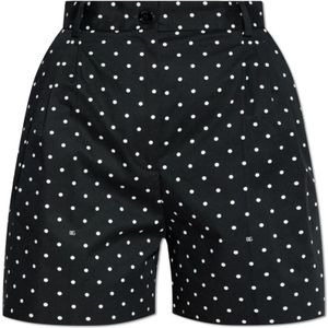 Dolce & Gabbana, Korte broeken, Dames, Zwart, S, Katoen, Shorts met polka-dot patroon
