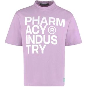 Pharmacy Industry, Tops, Dames, Paars, M, Katoen, Paars Logo Print T-Shirt