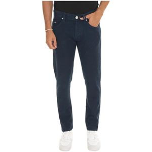 Tramarossa, Jeans, Heren, Blauw, W35, Katoen, Aanpasbare 5-pocket broek met leren logo