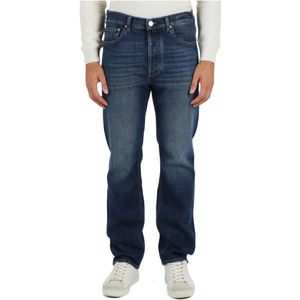 Jacob Cohën, Jeans, Heren, Blauw, W32, Katoen, Straight Fit Jeans met Vijf Zakken