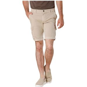 Mason's, Slim Fit Cargo Bermuda Shorts Beige, Heren, Maat:M