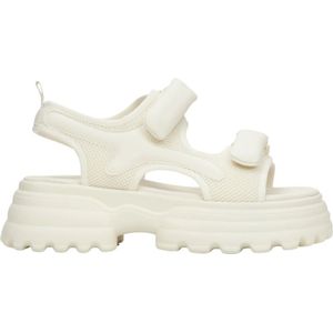 Estro, Schoenen, Dames, Wit, 37 EU, Witte sportieve sandalen met dikke zool