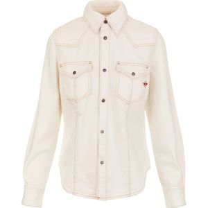 Diesel, Stijlvolle Blouses voor Vrouwen Wit, Dames, Maat:S