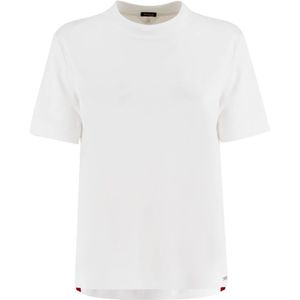Kiton, Tops, Dames, Wit, L, Katoen, Katoenen T-shirt met ronde hals