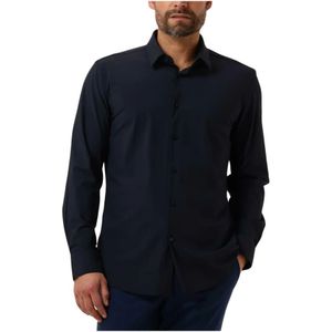 Hugo Boss, Overhemden, Heren, Blauw, 2Xl, Katoen, Klassiek Donkerblauw Overhemd