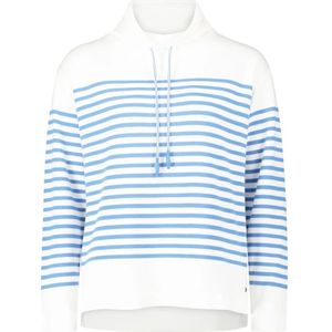 Betty & Co, Sweatshirts & Hoodies, Dames, Wit, XL, Gestreept Casual Sweatshirt met Opstaande Kraag