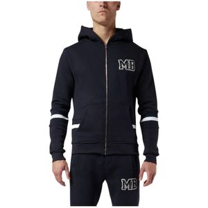 My Brand, Gestreepte hoodie in marineblauw Blauw, Heren, Maat:6XL