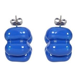 Sunnei, Puffy oorbellen met een blauwe afwerking van Sunnei. Ideaal om de look exclusief te maken Blauw, Dames, Maat:ONE Size