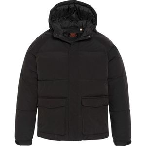 Schott Nyc, Dikke gevoerde jas met capuchon - Zwart Zwart, Heren, Maat:XL