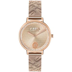 Versus Versace, La Villette Roestvrijstalen Horloge Roze, Dames, Maat:ONE Size