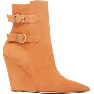 Stuart Weitzman, Westers geïnspireerde Saloon 100 Wedge Boot Bruin, Dames, Maat:37 EU