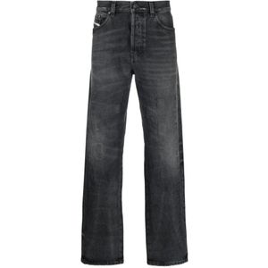 Diesel, Jeans, Heren, Zwart, W31 L32, Katoen, Straight Jeans