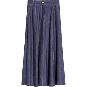 Pennyblack, Rokken, Dames, Blauw, L, Denim, Blauwe Denim Lange Rok