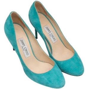 Jimmy Choo Pre-owned, Pre-owned, Dames, Blauw, 36 EU, Suède, Pre-owned Suede heels