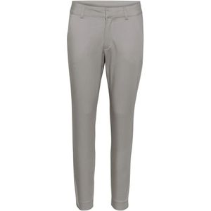 Kaffe, Broeken, Dames, Grijs, 3Xl, Katoen, Grijze Chino Pant met Enkel Lengte