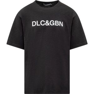 Dolce & Gabbana, Tops, Heren, Zwart, M, Korte Mouw Ronde Hals T-shirt