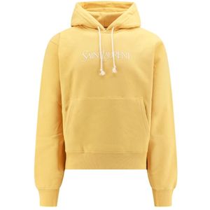 Saint Laurent, Sweatshirts & Hoodies, Dames, Geel, L, Katoen, Biologisch Katoenen Oversized Sweatshirt