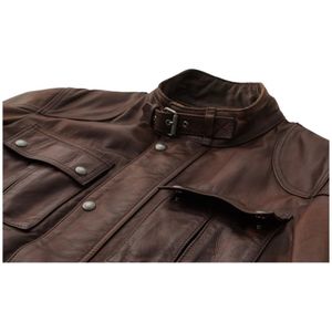 Belstaff, Jassen, Heren, Bruin, L, Katoen, Legacy Handgewaxt Leren Jas