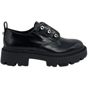 Ash, Zwarte leren mocassin schoen Zwart, Dames, Maat:41 EU