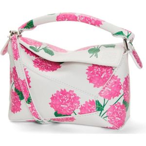 Loewe, Tassen, Dames, Roze, ONE Size, Leer, Mini Puzzle Flowers Roze Leren Tas