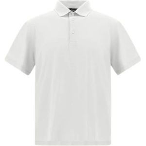 Herno, Tops, Heren, Wit, M, Ademende Crepe Voile Jersey Polo Shirt