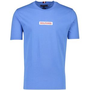 Tommy Hilfiger, Tops, Heren, Blauw, 2Xl, Katoen, Blauw Ronde Hals Katoenen T-shirt