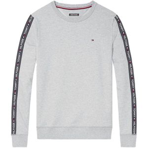 Tommy Jeans, Logo Sweatshirt - Rechte pasvorm, Ronde hals, Lange mouwen Grijs, Heren, Maat:L