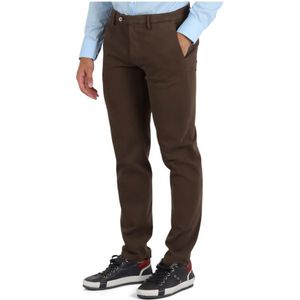 Michael Coal, Broeken, Heren, Bruin, W31, Katoen, Slim Fit Katoenen Stretch Broek