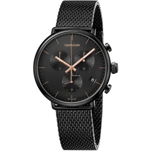 Calvin Klein, K8M27421 Quartz Horloge voor Heren Zwart, Heren, Maat:ONE Size