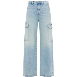 7 For All Mankind, Wide Jeans Blauw, Dames, Maat:W27