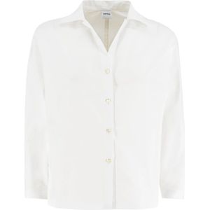 Aspesi, Bianco/Witte Katoenen Blouse Wit, Dames, Maat:M